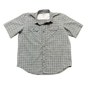 Ovis Classic Collection Shirt Gray Plaid Button Up Short Sleeve Men's Size XL